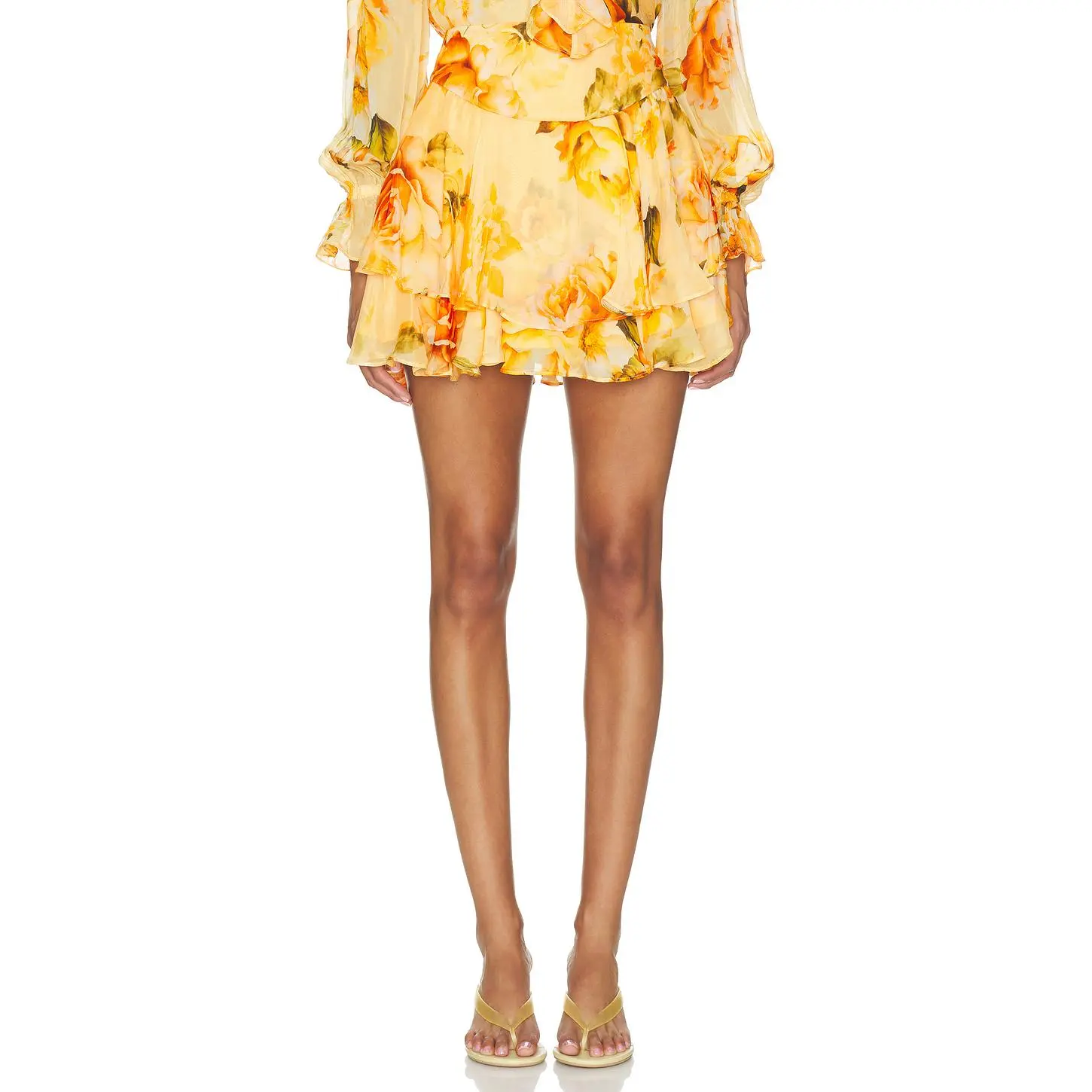 HEMANT AND NANDITA Mini Skirt in Yellow