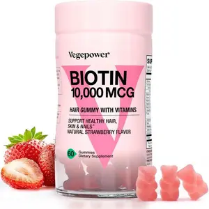 Biotin Gummies 10000mcg for Hair Growth – Vegan Hair Vitamins for Women & Men – Supports Healthy Hair, Skin & Nails – Non-GMO Chewable Supplement