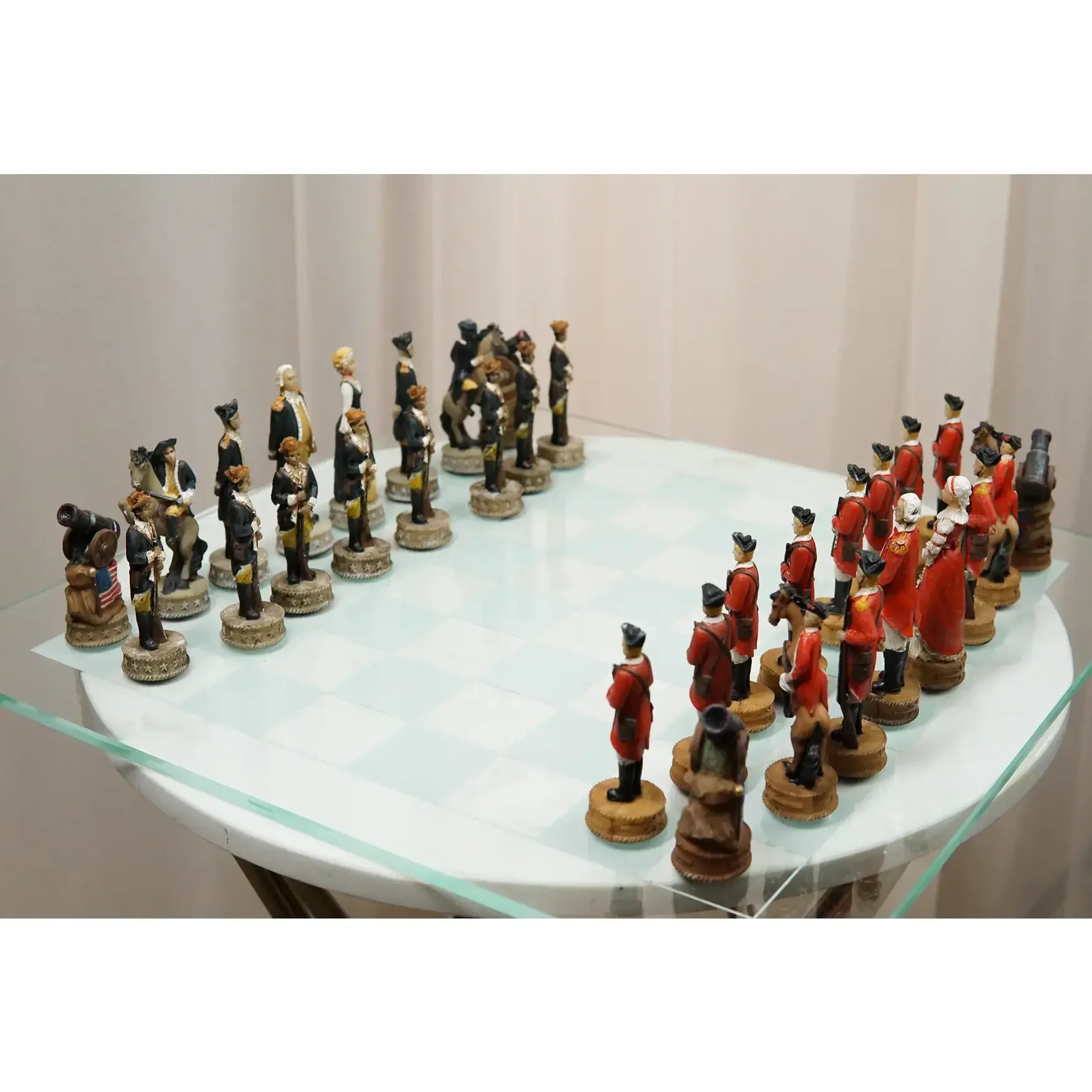 Ebros American Revolutionary War US Continental VS British Imperial Army Chess Set