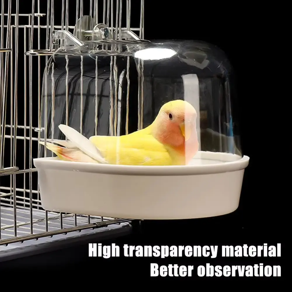 Hanging Cube Bird Bath Cage Shower Box, Portable Parakeet Bird Cleaning Tub for Parrots, Budgerigars, Parakeet Bird Bath