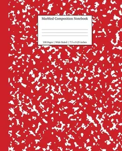 Marbled Composition Notebook: Red Marble Wide Ruled Paper Subject Book -- Young Dreamers Press, Paperback