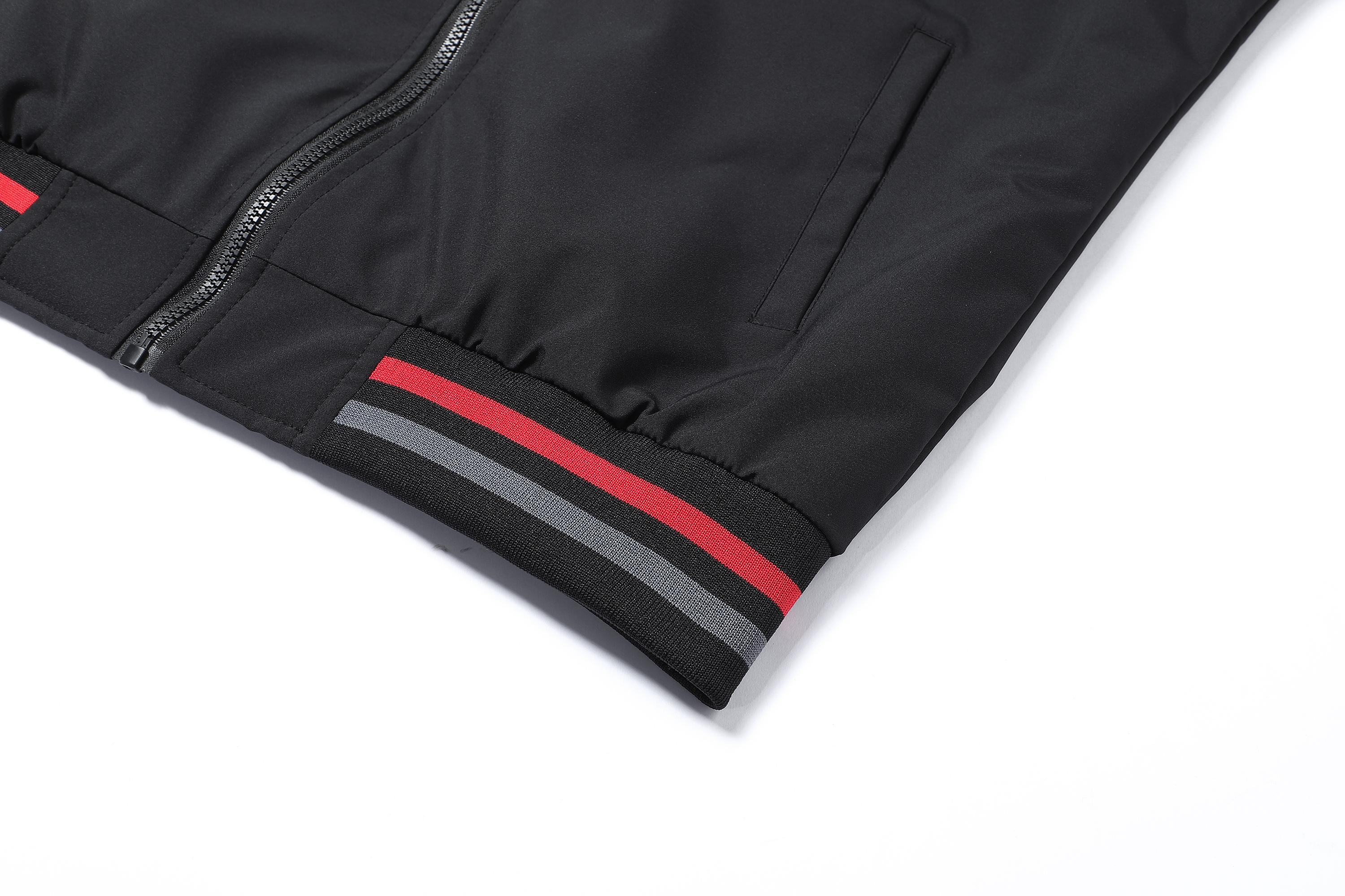 Men's Flying Bomber Jacket - Lightweight Colorblock Windproof Menswear with Ribbed Collared Neck, Smooth Zipper for Casual Commuting Vibe Outerwear, Hem, Retro, Woven, Stripe, Wind‑Tight Rib Trim