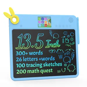 LCD Writing Tablet for Kids – 13.5'' Drawing Pad with 2.8'' Color Screen, 100 Practice Drawings, Early Learning, Math Games – Educational Gift for 3 4 5 6 7 Year Old Boys Girls, Doodle Board