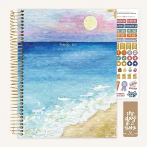Bloom 2026 Hard Cover Planner 8.5" x 11" Coastal Calm 12-Month Dated Format with Extra-Spacious Weekly Layouts & Guided Goal-Setting Tools - Plannerbook