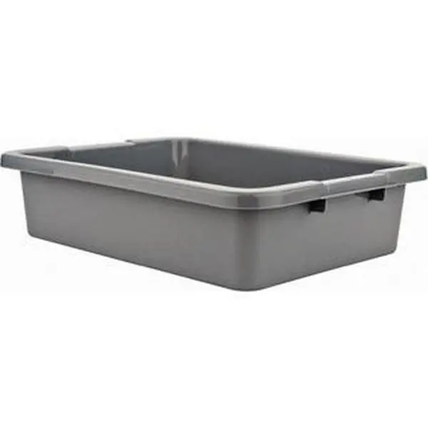 Rubbermaid Rectangular Plastic Nesting Storage Box - 4.6 Gal Gray Polyethylene Home Organizer, 20" L x 15" W x 5" H, Model FG334900GRAY (Household Organization Bin), Boxes