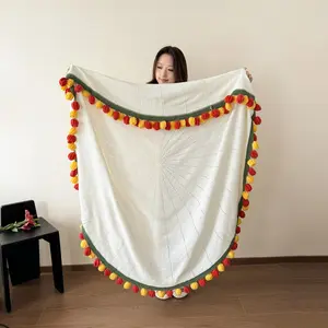 1pc Floral Edge Design Bed Blanket, Suitable for Sofa/bed/living Room/outdoor, Lightweight Foldable Washable Throw Blanket, Perfect Gift