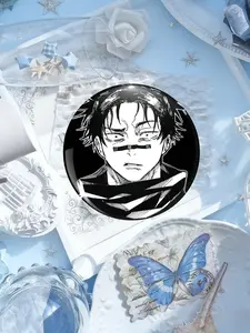 Unique Pattern Pin/badge Fashion Accessory, Round Plastic DIY Handmade Button, Creative Holiday-Themed Decorations for Men & Women