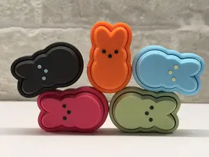 Clicky Fidget Peeps-inspired Bunny Shape Stress Relief Toy 3D Printed Compact Lightweight Durable Fun Colors