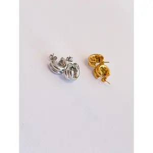 Nathaly Small Hoop Earrings in Stainless Steel