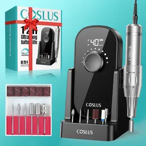 COSLUS E51 Professional Rechargeable Nail Drill - 35000 RPM Portable File with Storage Stand, for Acrylic Gel Polish Removal, Easy-to-Use Nail Care Tool for Women's Home DIY or Salon