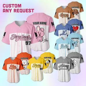 Custom Kpop 2026 BT.21 Baseball Jersey, Personalized Name V-neck, Kpop World Tour Shirt, Comeback 2026 Gift, Concert Outfit Gift Ideas