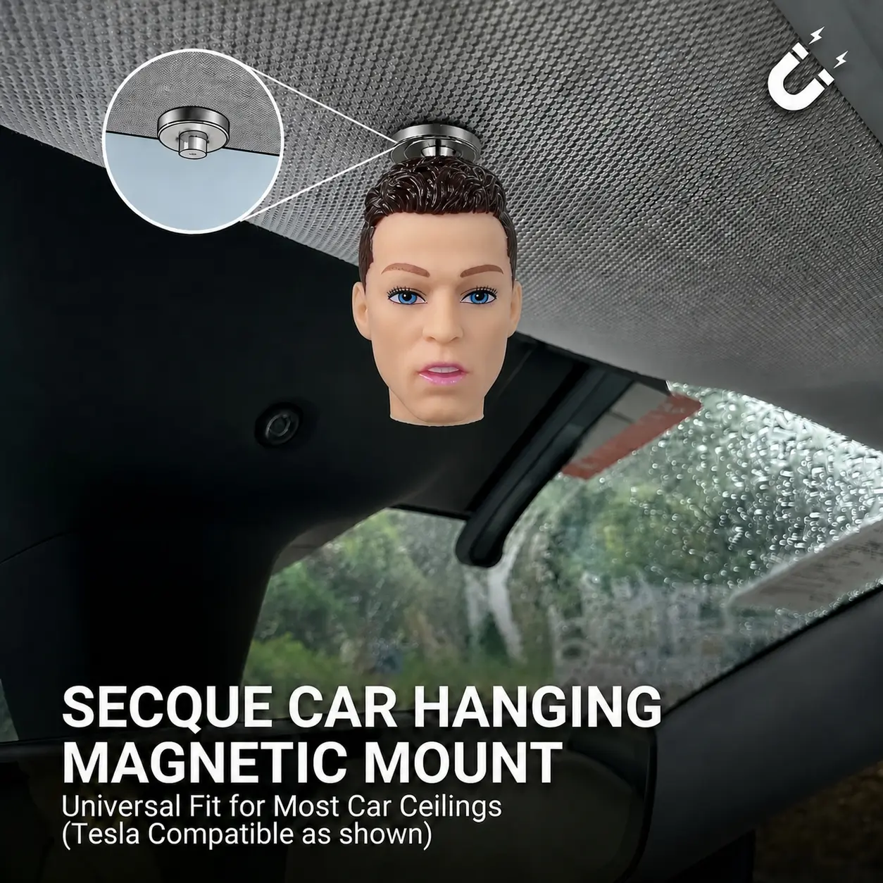 Driver Head Sculpture Dashboard Hanging Decor, Easy Install Automotive Interior Accessory, Realistic Painted, Secure Fit Car Decoration