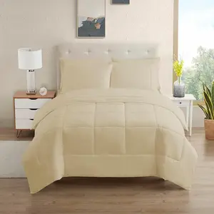 5 Comforter Bag Down Alternative  Microfiber, Beige, Twin