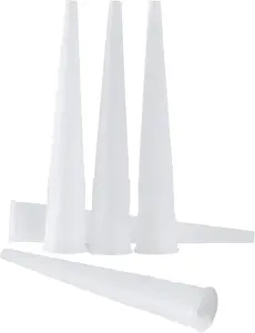 30 count Plastic Caulking  Extender - Caulk Nozzle Tips 4inch for Sausage Caulking  Application, Caulk Nozzle Tip Tool Easy To Use(White)