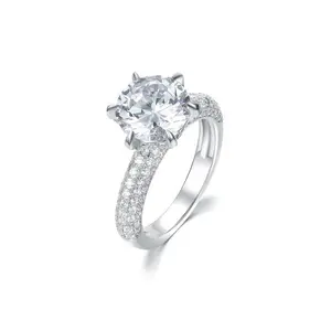 DW  Cubic Zirconia Wedding Ring ,Round Cut 5A  925 Sterling Silver CZ Promise Ring Bridal Sets For Women