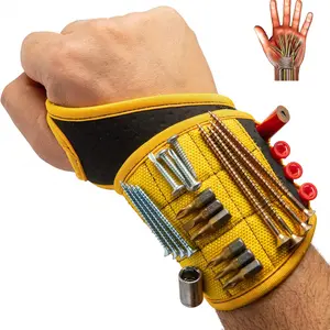 Magnetic Wristband Tool Belt for Men, Adjustable Breathable Screw Holder Wristband with Strong Magnets, Unique Birthday Christmas Gift for Dad Husband Grandpa Carpenter Worker, Tool Pouch, Tool Pouch Organizer