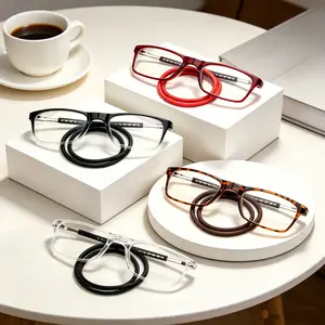 4-pack magnetic reading glasses that block blue light, unisex, adjustable neck strap to prevent loss, for computer reading, genuine long version work travel everyday wear