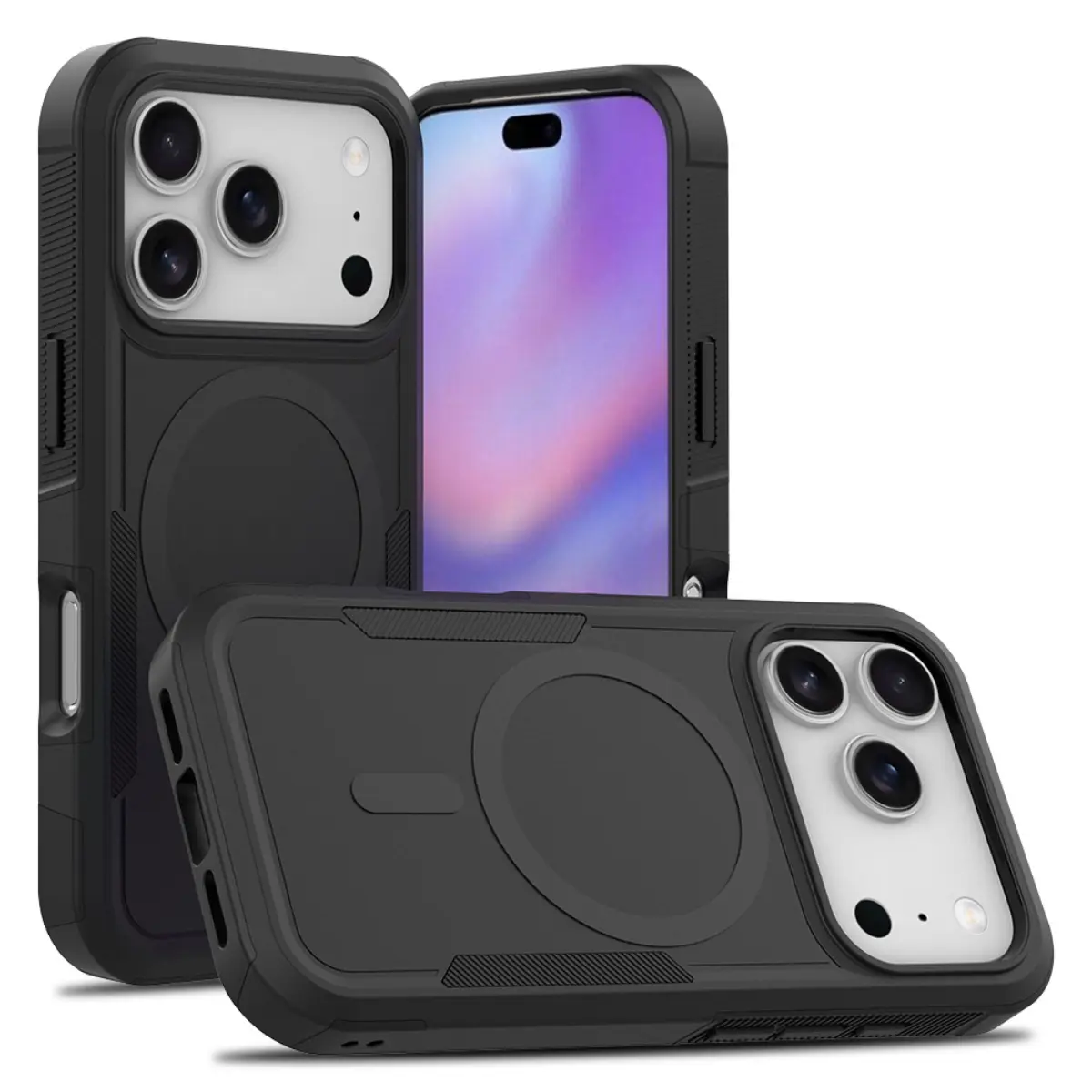 Heavy Duty Rugged Protection Case for iPhone 17 6.3 Inch Military Grade Shockproof Phone Cover Compatible with MagSafe Wireless Charging Magnetic Dual Layer Armor Shell Anti Scratch Full Body Protective Bumper Accessories Christmas Birthday Gifts for Men