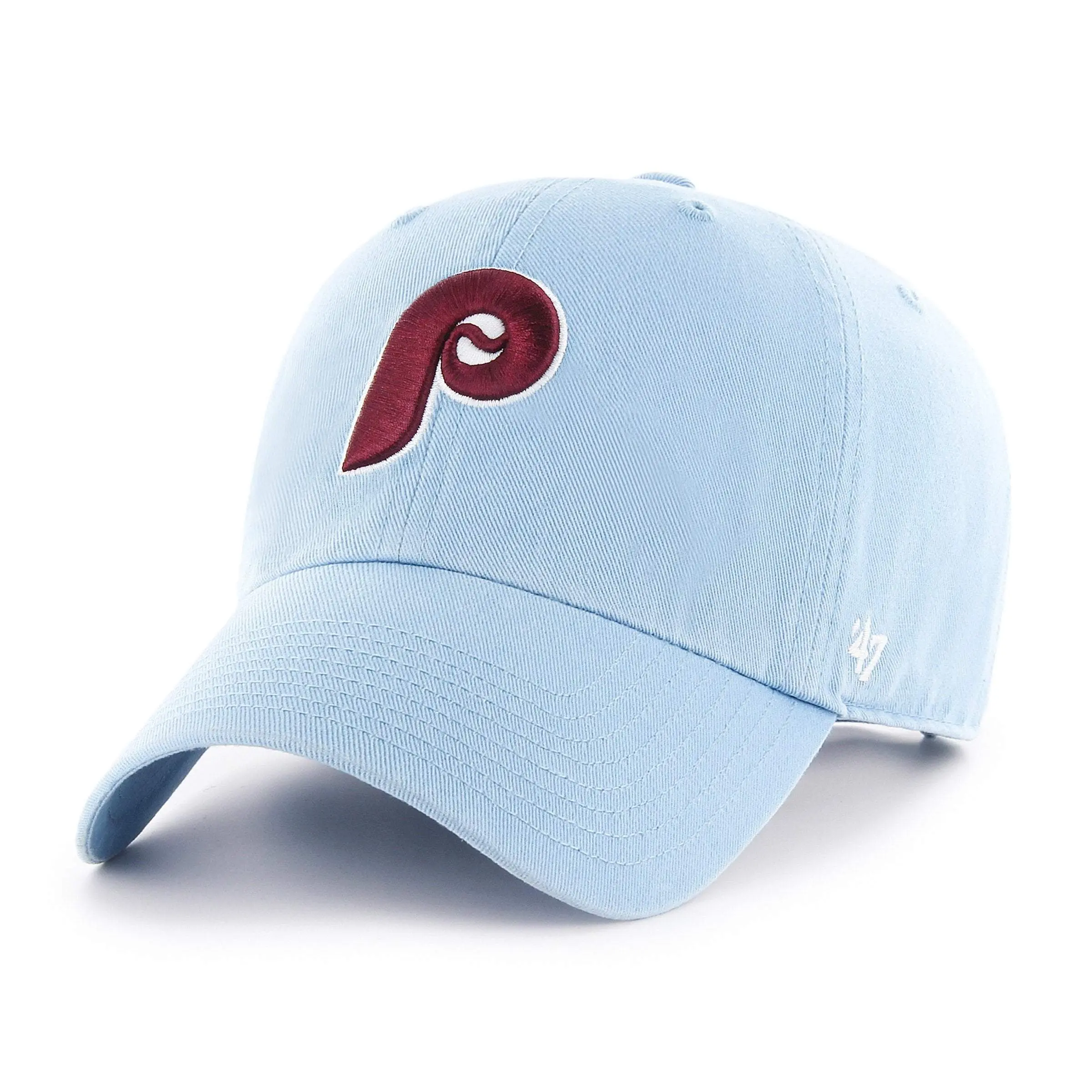 47 Brand Clean Up Philadelphia Phillies Strapback in Columbia Blue | Adjustable Cap