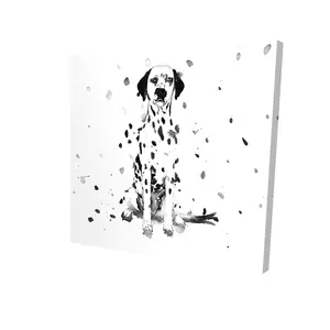 360 Stand Dalmatian Dog Wall Print - 8x8 in. Lightweight Minimalist White Animal Design Photo, Artistic Bedroom Home Decor, Decoration