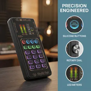 X55 Pro Handheld Mini Sound Card Voice Changer Audio Interface Portable Recording Kit for Gaming Singing Live Stream