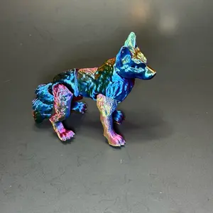 3D Printed Wolf - Articulated Collectible  Figurine Decor Gift