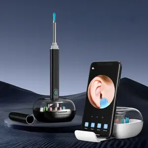 Ear Wax Removal Tool With Camera, 1 Set Portable Type-C Rechargeable Ear Cleaner, with base Waterproof Endoscope Ear Cleaning Tool #GLOBAL PICKS Wireless Ear Cleaner with Light, Smart Ear Scoop