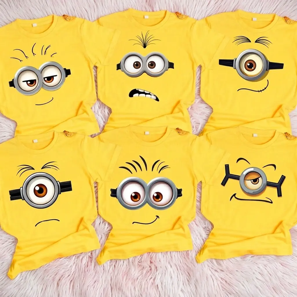[FREESHIP] Unisex Minion Family Shirt, Funny Couple T Shirt, Minions Couple Shirt, Y2K Streetwear T-Shirt, Unisex Crew Neck, Vintage Hip-Hop Sports Graphic, Casual Cotton Fit