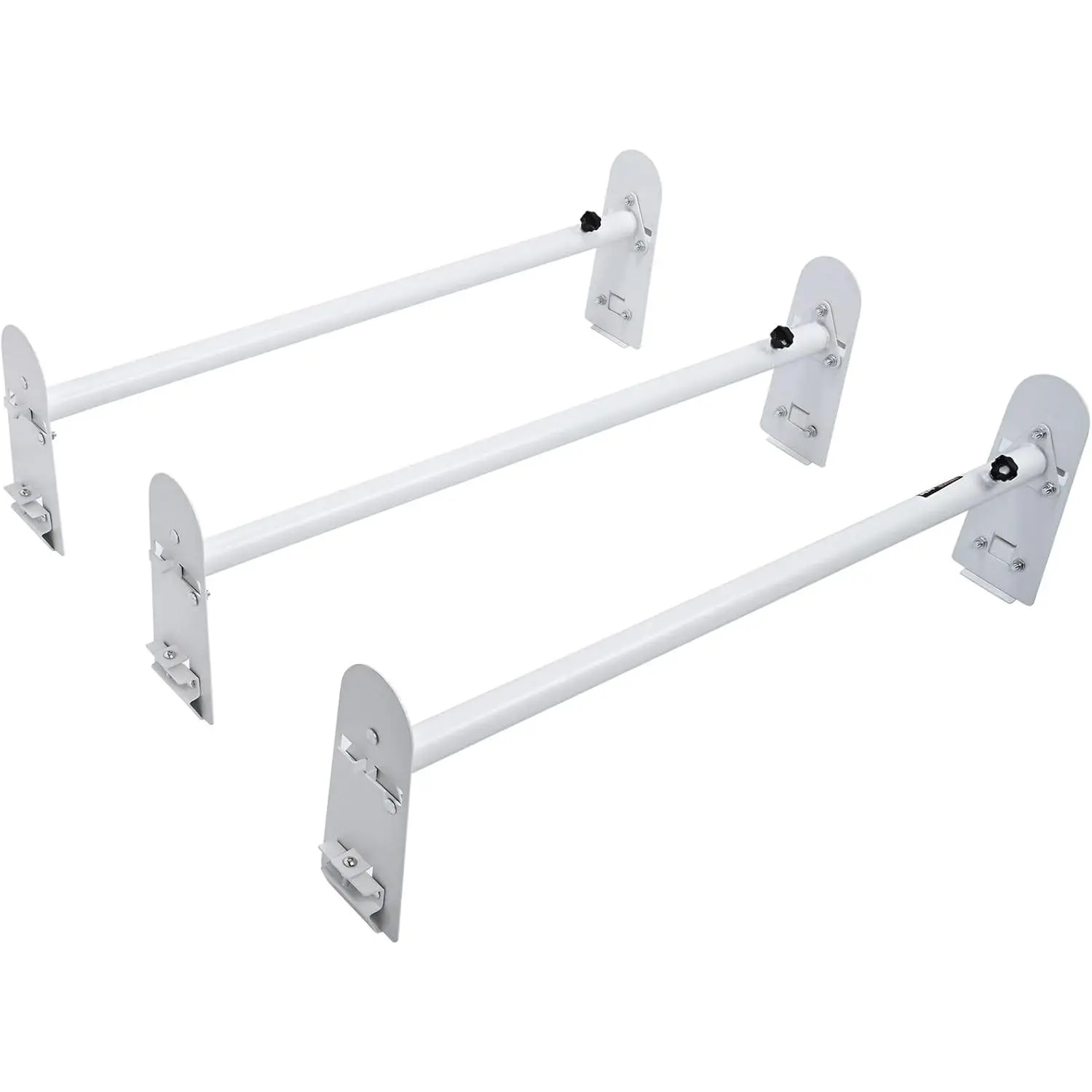 VEVOR Ladder Racks for Van, 40.2 inch-74.8 inch Adjustable Van Racks, 750 LBS Capacity Alloy Steel Roof Ladder Racks, Rain Gutter Racks Compatible with Minivans, Full-Size Vans, 3 Pcs White