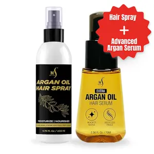 HerStyler Argan Oil Hair Care Duo - Heat Protectant Spray & Advanced Argan Oil Serum for Frizz-Free, Shiny Hair