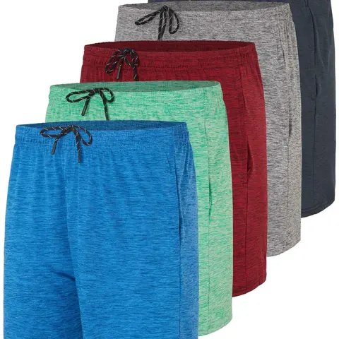 5 Pack Mens 5" Dry Fit Shorts Athletic Gym Running Workout Casual Pockets