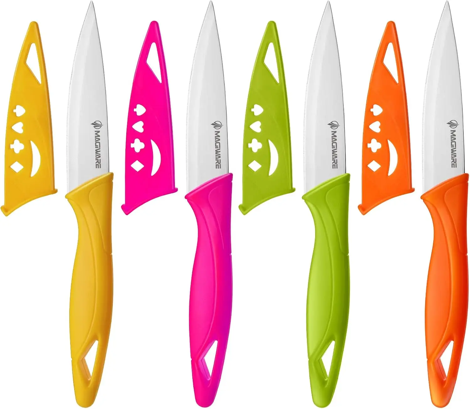 8PCS Paring Knife Set with Cover Small Kitchen Vegetable Fruit Knives