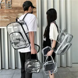 Large Capacity Transparent PVC Backpack - Waterproof Carry-On, Dry Bag, Dual Use, Extra Storage, Colorful Backpack for Students, Carry-On Backpacks, Colorful Backpacks