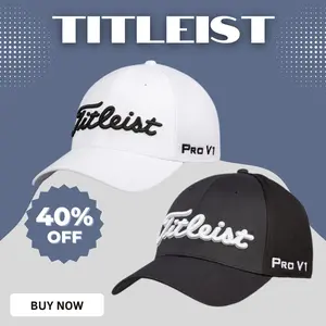 [Pack 2] Titleist Tour Performance Elite Pro Series Golf Cap – White/Black | Adjustable Fit, Superior Sun Protection, All-Day Comfort for Peak On-Course Performance | All Seasons, Hand Wash Only