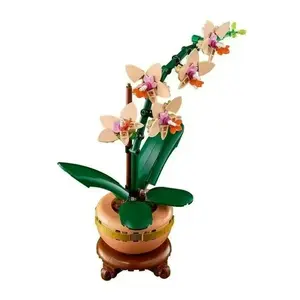 NEW Orchid Bamboo Chrysanthemum Plum Blossom Building Blocks 3D Plant Bonsai Potted Bouquet Model DIY Flowers Toy for Kid Adult