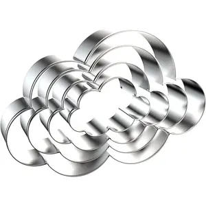 Cookie Cutter Set Large - 5 Inch, 4 Inch, 3 Inch, 2 Inch - 4 Pieces Cookie Cutters Shapes Sandwich Fondant Biscuit Clay Molds - Stainless Steel