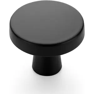 25 Pack Drawer Pulls 1-1/4 Inch Kitchen Cabinet Knobs Solid Round Dresser Drawer Knobs Matte Black Dresser Knobs Drawer Knobs Simple Cabinet Hardware for Cupboard Drawer Pulls