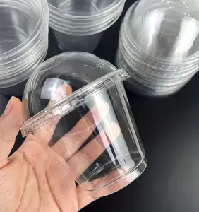 Elegante Juego de 100 Vasos de Plástico PET de 9oz - Resistentes y Transparentes para Postres, Helados y Parfaits | Ideales para Fiestas Plastic