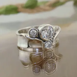 Female Unique Silver Rings - Women's Daily Wear Star-Spangled Design, Elegant, High-Quality High-Polish Finish, Distinctive Features, Unique Rings