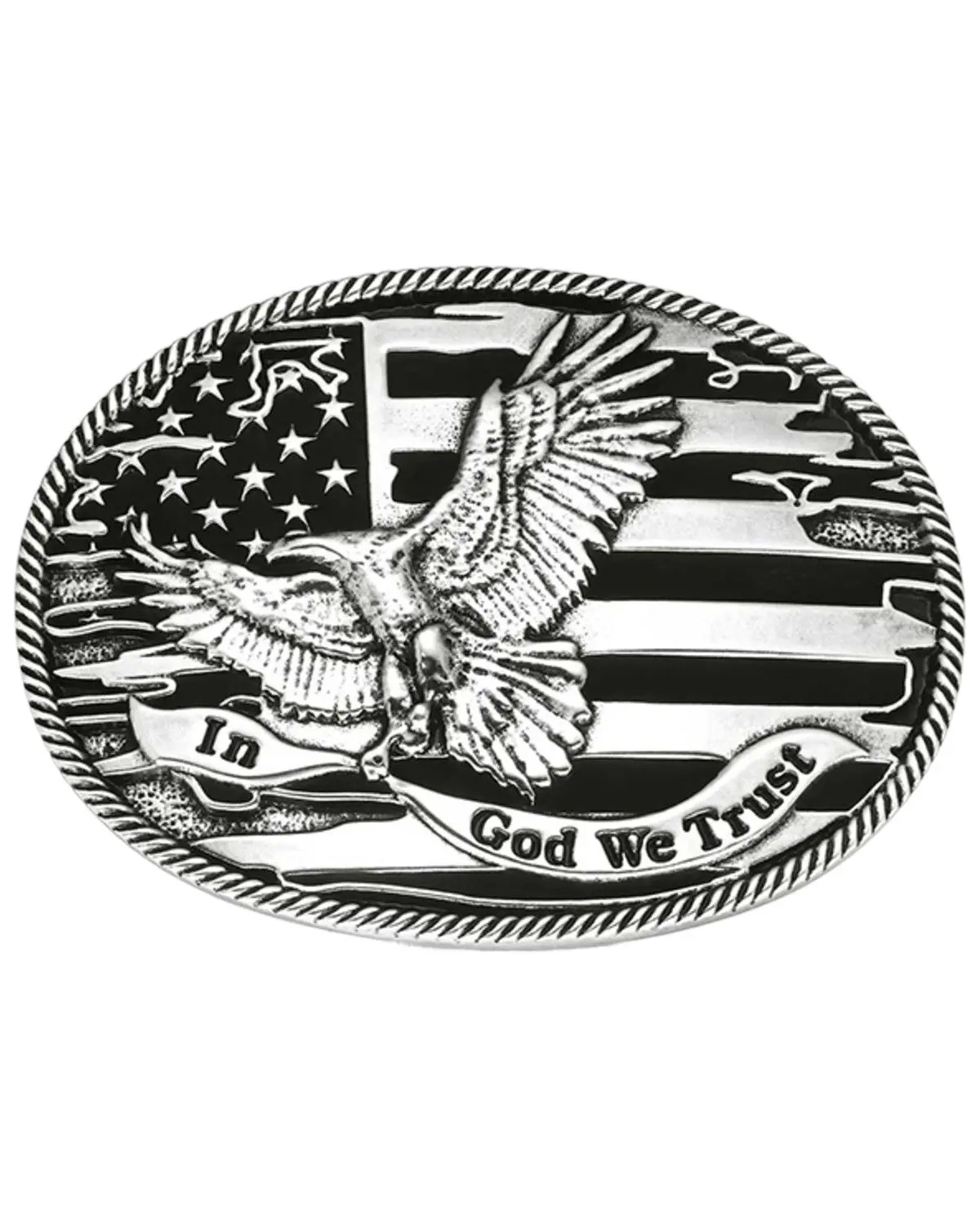 Montana Silversmiths Men's Men'S In God We Trust Patriotic Belt Buckle - A1063s