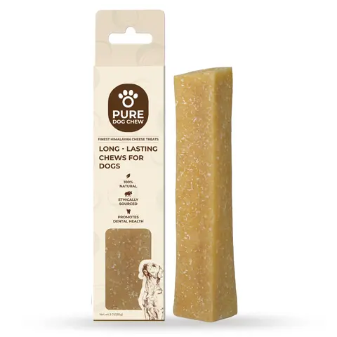 Pure Dog Chew Coconut Himalayan Yak Cheese Chew for Dogs – 3 oz, Long-Lasting Rawhide-Free Dog Treat (20-65 LBS)