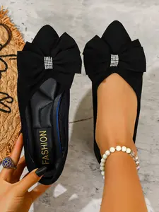 Women's Elegant Bowknot Design Ballet Flats, Fashion Shoes, Casual Comfortable Flat Shoes for Daily Wear, Lightweight Breathable Shoes for All Seasons