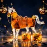 Kollea Glass Horse Shaped Whiskey Bottle with Luxury Gift Box,Halloween Gift&Party Decor,Bar Accessories,67oz Decanter&2 9.8oz Cowboy Bottles,Glassware for Western Cowboy Fans,Gifts for Him,Husband,Brother,Brithday&Anniversary,Decanter Set,soho chic gifti