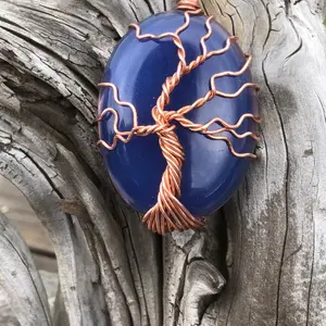 Copper Tree on a Midnight Sky Necklace