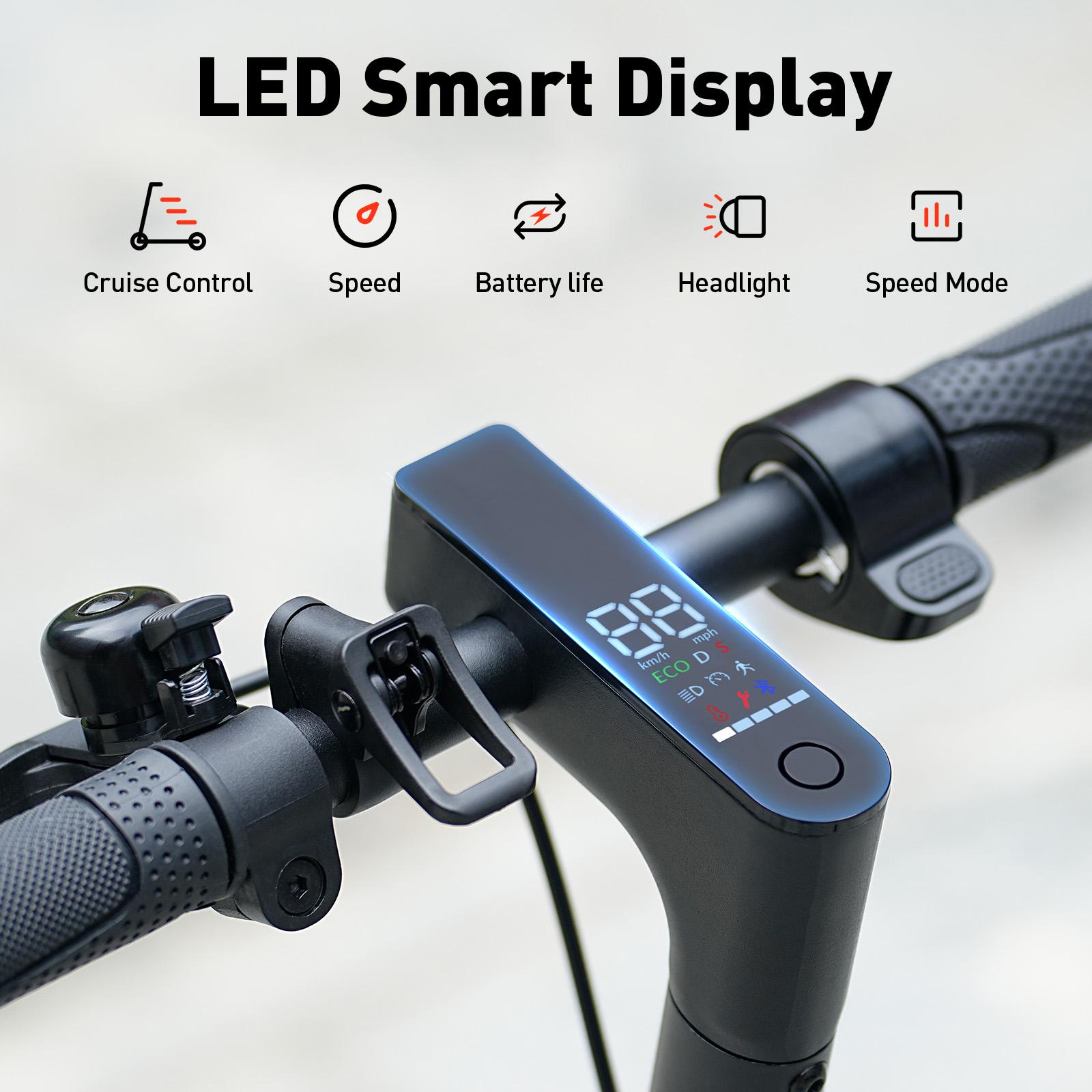 High-End School Electric Scooters, 18MPH/19MPH/28 MPH Max Speed,350W/1000W Motor, 21-37 Miles Long Range, Foldable Commuter Electric Scooter with Dual Suspensions, Dual Braking& App Control