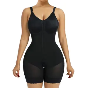 Fajas Colombianas shapewear Tummy Control Butt Lifter Shaper with Zipper Crotch detachable shoulder strap Black Friday Minimalist Comfort Black