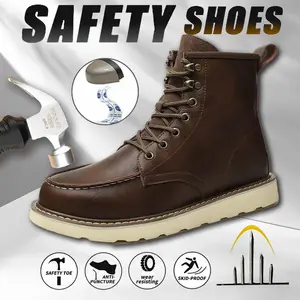 Electrical Hazard Safe Men's Breathable Work Safety Boots Steel Toe Anti Slip All Seasons Closed Style Anti Puncture