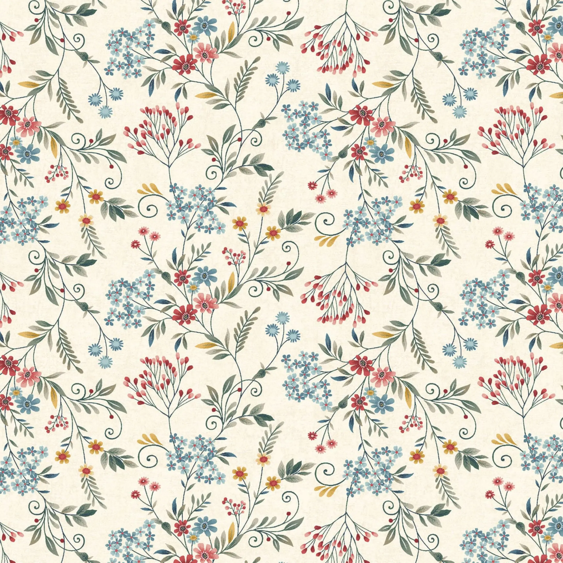 Henry Glass Norwegian Forest Tender Vines Quilting Cotton Fabric