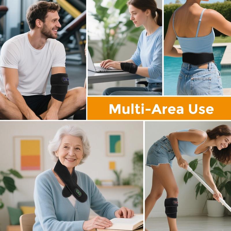 Electric Heating Neck Massager, Wireless Hot Compress Neck Wrap, 660nm & 850nm Light, 3 Vibration Levels, 3 Heating Levels, Suitable for Neck, Hands, Legs, and Wrists, Relaxation Aid