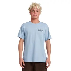 Quiksilver | Mechanics Script Classic T-shirt | Men's Retro Graphic Tee | 100% Cotton, Soft & Comfortable | Spring/Summer Essentials